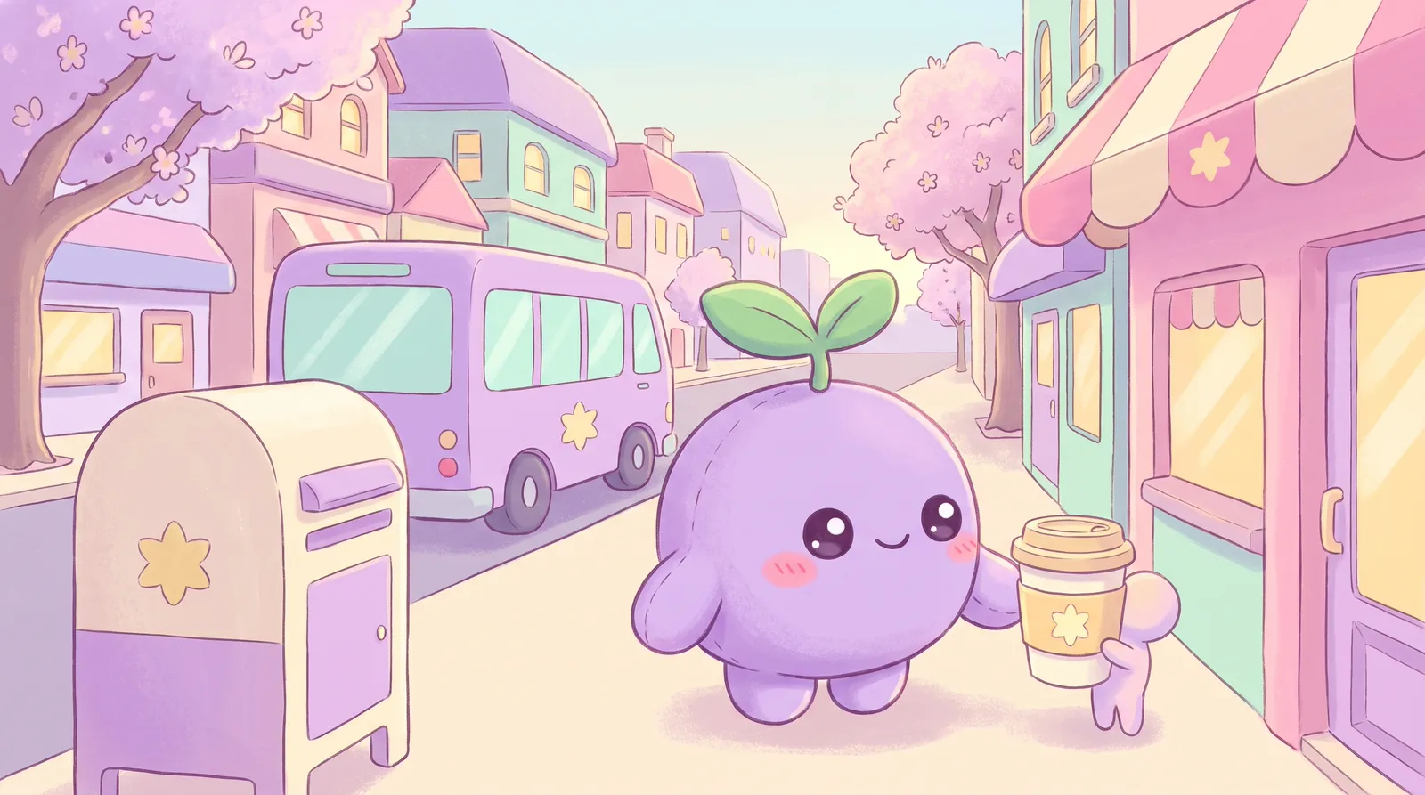 The dreamling noticing the same little star symbol on a mailbox, a bus, an awning and a coffee cup