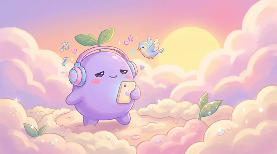 The dreamling walking in the morning with headphones on
