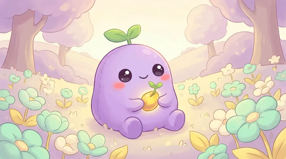 A small glowing seed sprouting in the dreamling's hands