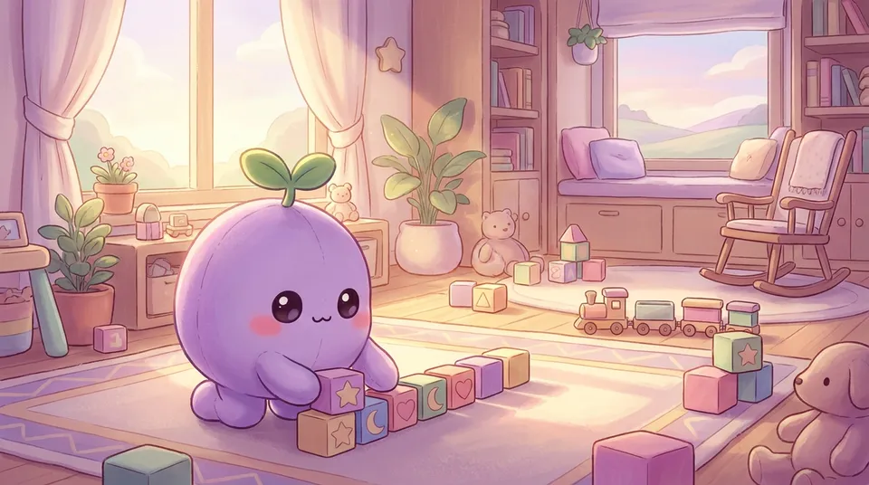 The dreamling arranging wooden toy blocks decorated with stars, moons and hearts