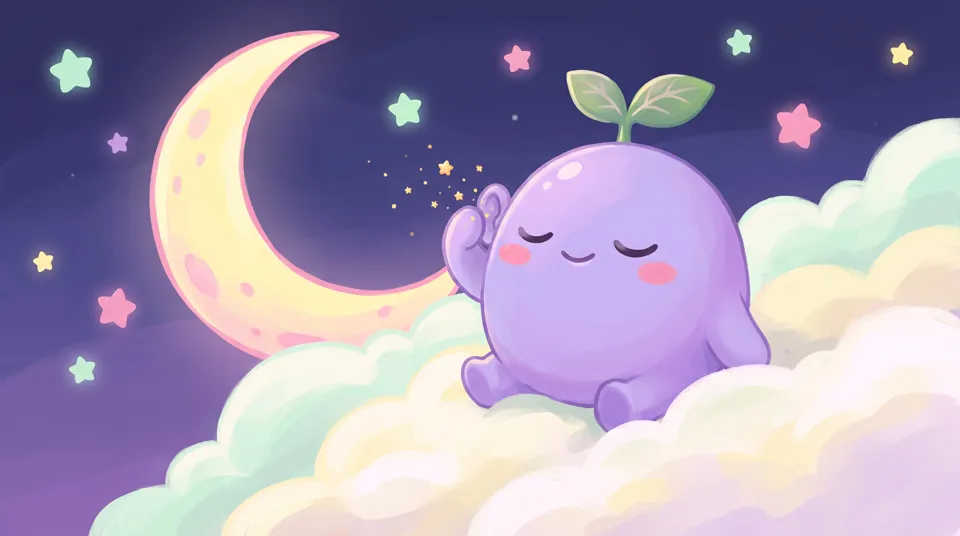 The dreamling with one arm cupped near its ear, listening to a whisper of sparkles
