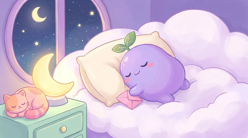 The dreamling slipping a note under a pillow