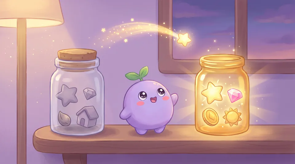 Two jars, one glass and one golden